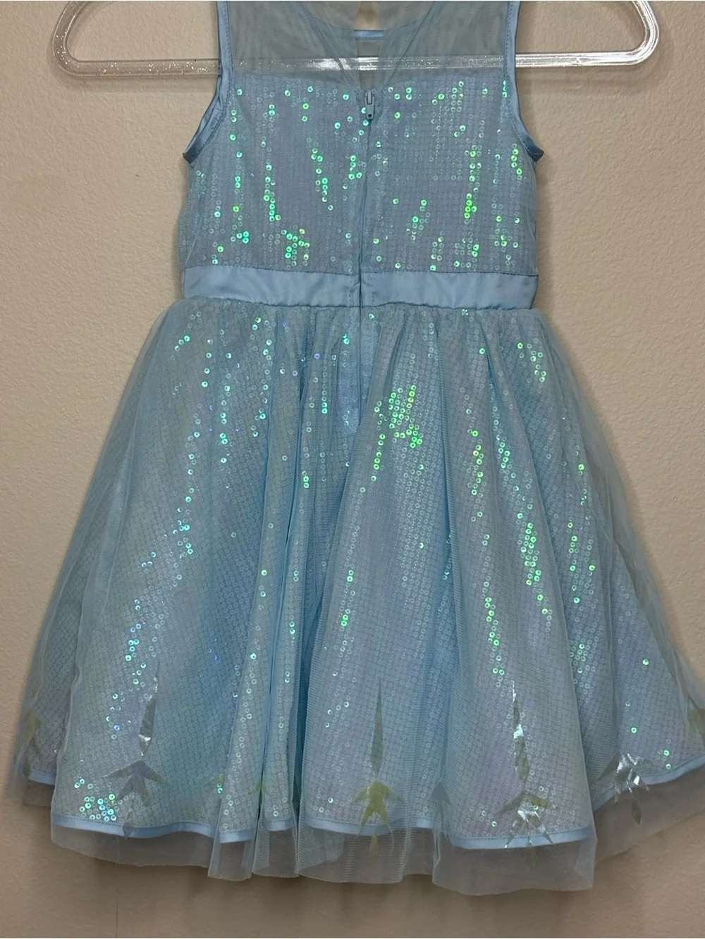 Like New Disney Light Blue Elsa Tulle Dress with Mesh Overlay 5/6